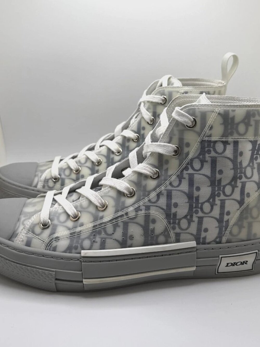 AUTHENTIC DIOR HIGH-TOP B23 BLUE OBLIQUE SNEAKERS - WORN ONCE - Picture 5 of 8